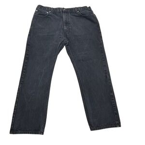 Levi Strauss‎ 505 Jeans 42x30 Black Dark Wash Straight Leg Regular Fit Denim